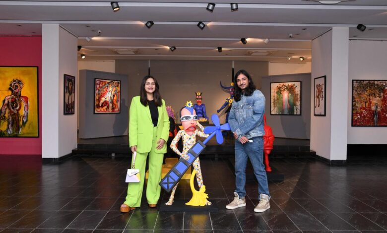 Artist Viraj Khanna explores brain rot with fibreglass sculptures and embroidered textiles