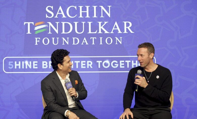 Coldplay singer Chris Martin attends five year anniversary celebration of Sachin Tendulkar Foundation