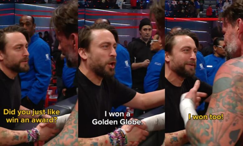 Kieran Culkin meets CM Punk at WWE Raw after Golden Globes win; video goes viral