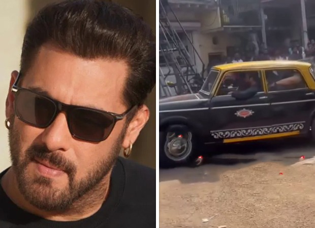 Salman Khan spotted stepping out of Kaali Peeli taxi on sets of Sikandar, fans go wild : Bollywood News - Bollywood Hungama