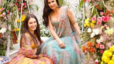 Floral Fantasy: Isabelle Kaif radiates elegance in yellow; Katrina Kaif stuns in blue : Bollywood News - Bollywood Hungama