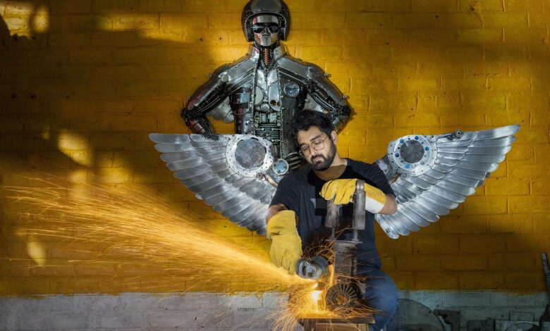 Indore’s Deval Verma turns scrap metal into largescale sculptures