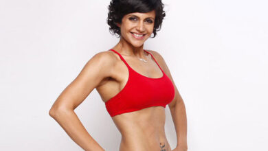 Mandira Bedi flaunts her ‘latest art work’ – a pair of hand-painted sneakers! : Bollywood News - Bollywood Hungama