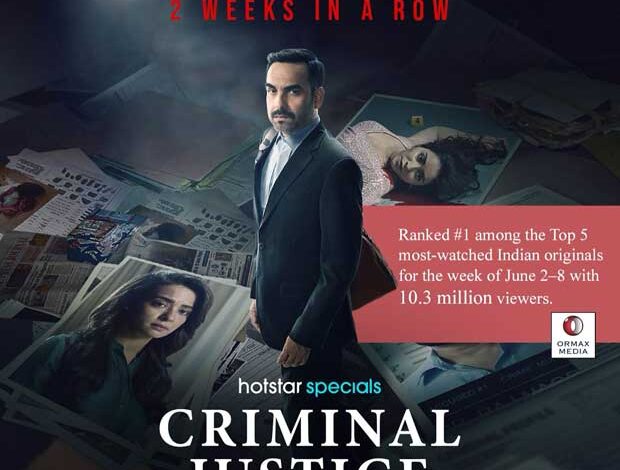 Applause Entertainment’s Criminal Justice: A Family Matter stands as most watched show in India for 2 weeks in a row : Bollywood News - Bollywood Hungama